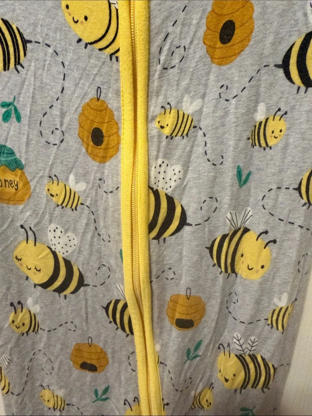 Little Sleepies Yellow Bee Print Footed One-Piece